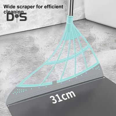 Silicone Broom Set Floor Cleaning Rubber Broom Multifunctional Broom Sweeper Ergonomic Design 45 Degree Bevel Broom