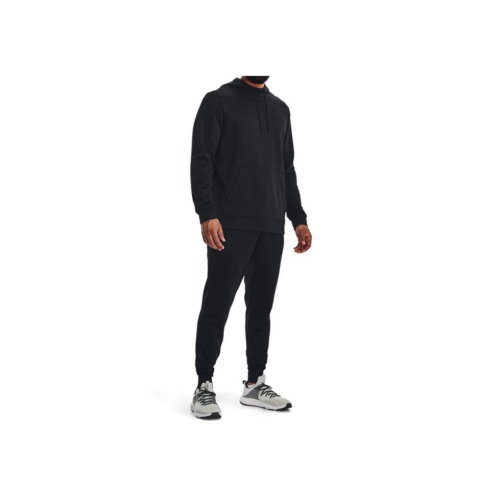 Under Armour Solid Color Logo Casual Pullover Hoodie Men Tops Black 1373353-001