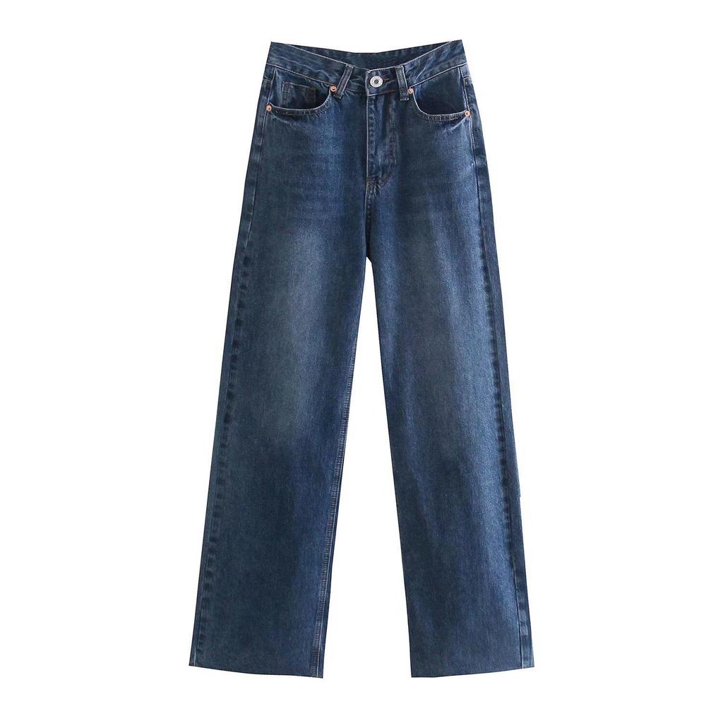 European & American French Design Women's High-Waisted Colored Straight-Leg Jeans - Versatile, Casual, Elegant