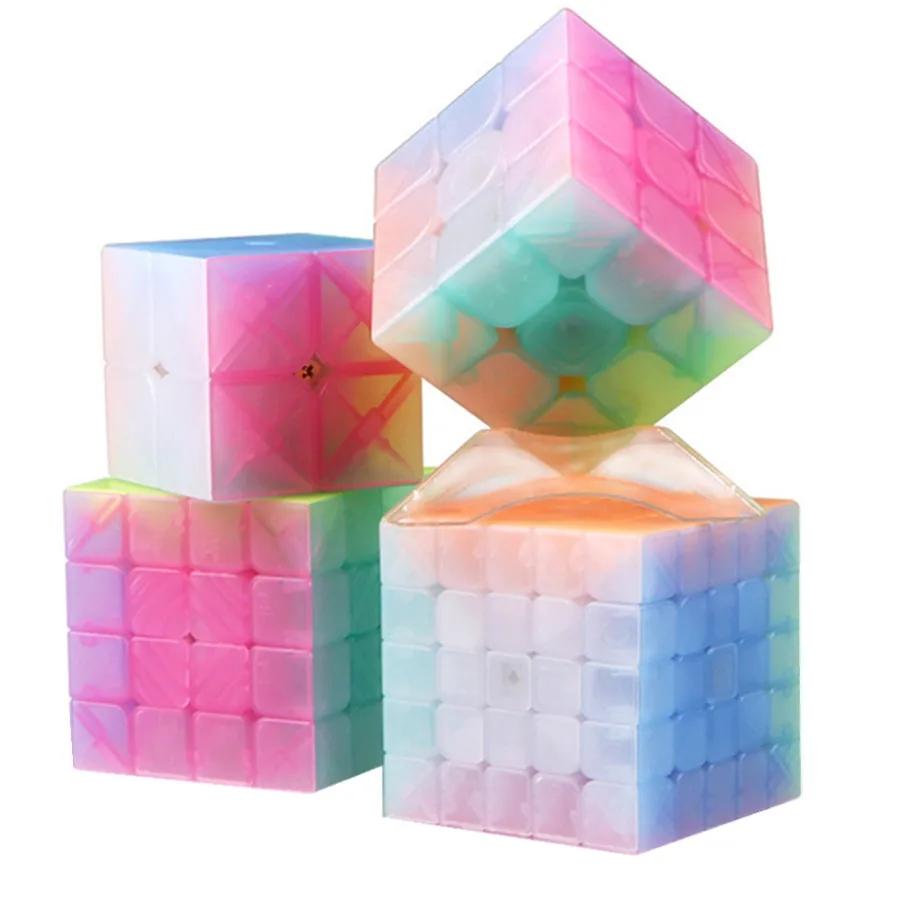 Activating Toys Qiyi Speed Magic Cube Jelly Color Cube 2X2 3X3 4X4 5X5 Pyramid Professional Cubo Magico Puzzle Toy For Children Kids Gift Toy