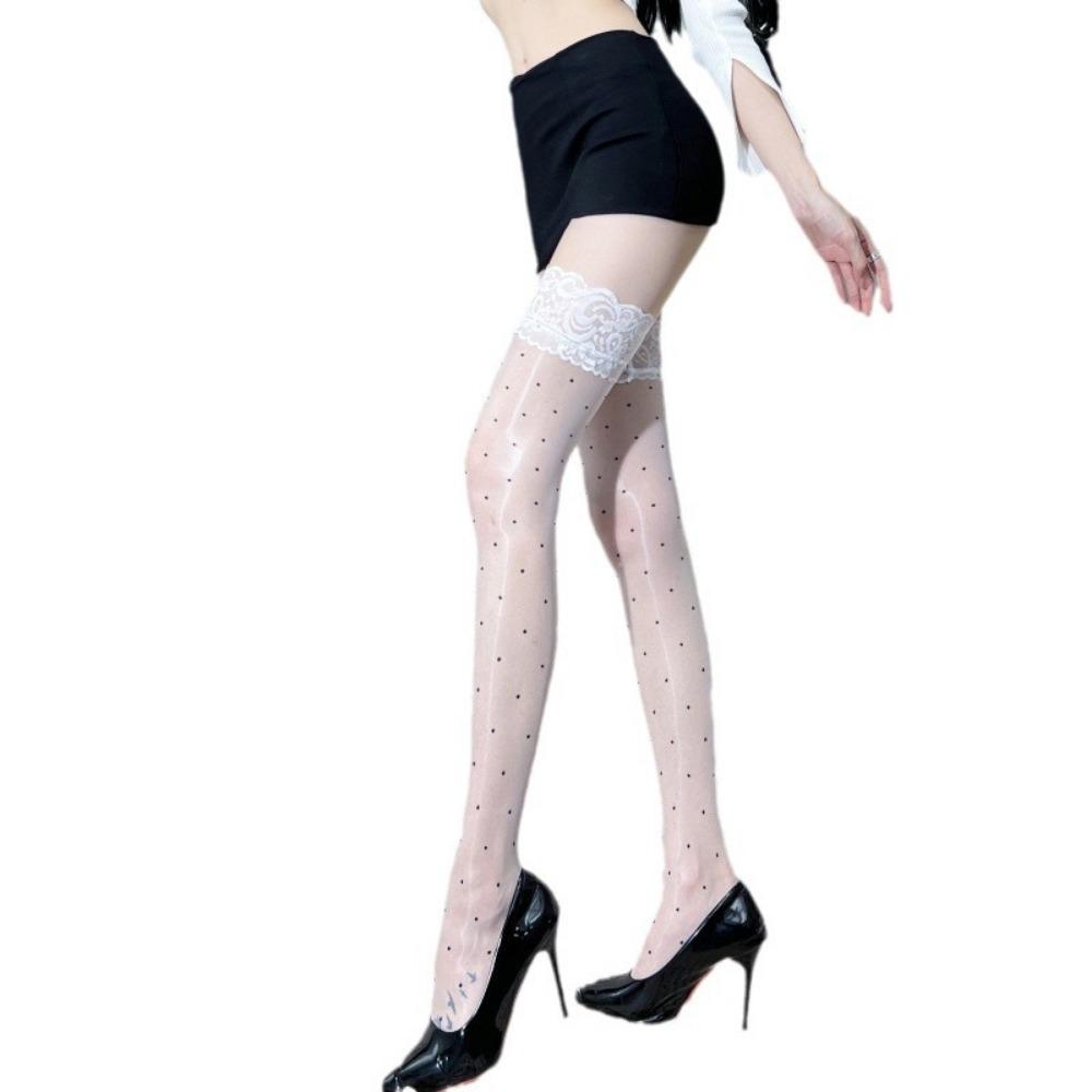 1D Oily Aurora Stockings Oily Sexy Knee Socks Borderless Stockings Women's Lace Polka Dot Horse Oil Socks