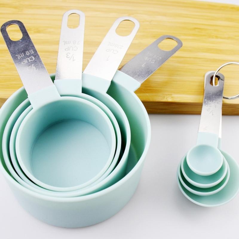 Miarki/Łyżki ze Stali Nierdzewnej z Przezroczystą Skalą Oszczędzające Miejsce Gadżety Kuchenne Niezbędne do Domowego Pieczenia