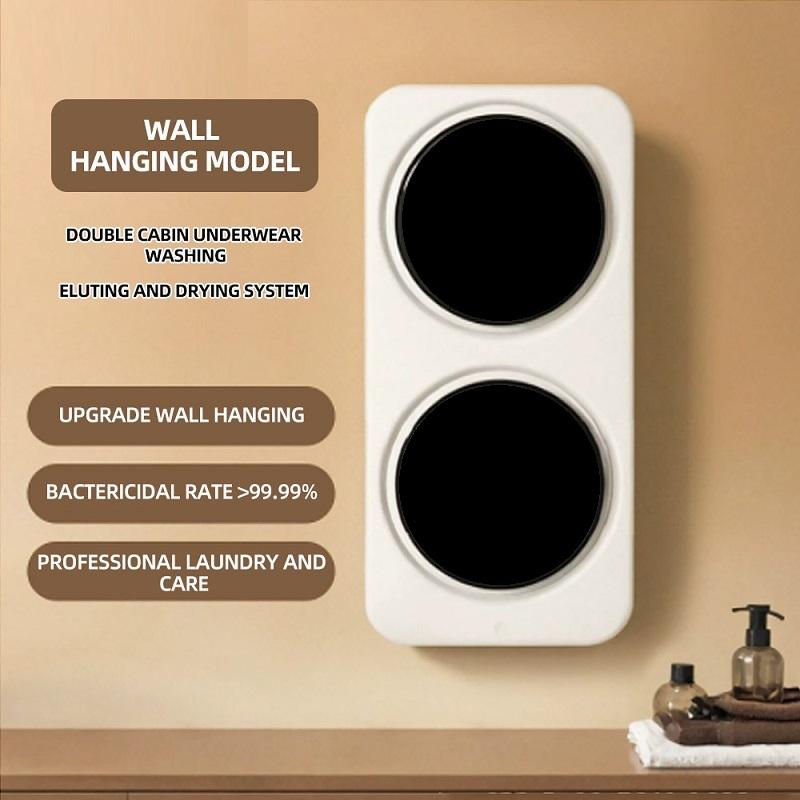 Jednokomorová/Dvoukomorová pračka, Domácí Malá Pračka na spodní prádlo, ponožky, Integrovaný typ pro praní a sušení, Nástěnná, Stolní