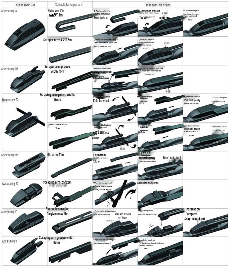 Compatible Wiper Blades for Dongfeng Fengguang 330/370/580/360/350/S560