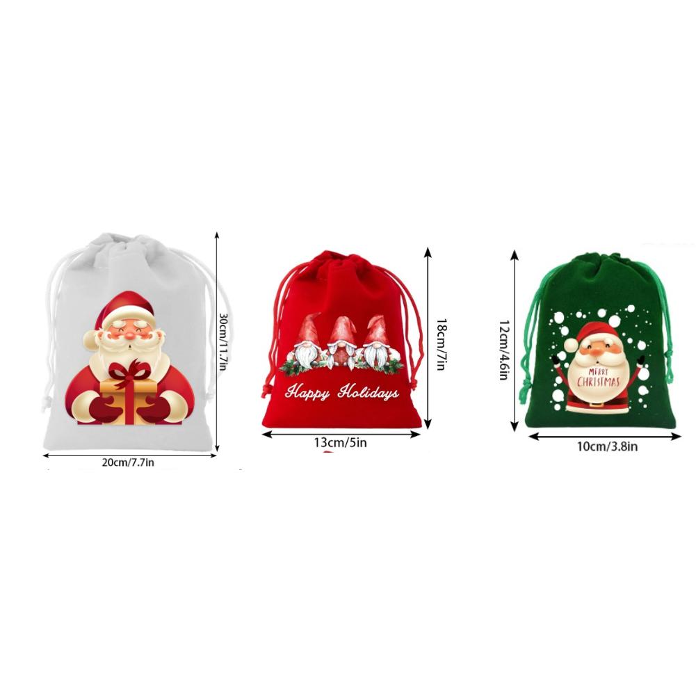Nikolaussack Set Kordelzug Geschenktaschen Verschiedene Größen Erhältlich Großes Set Festlicher Geschenktaschen Saisonale Feiern