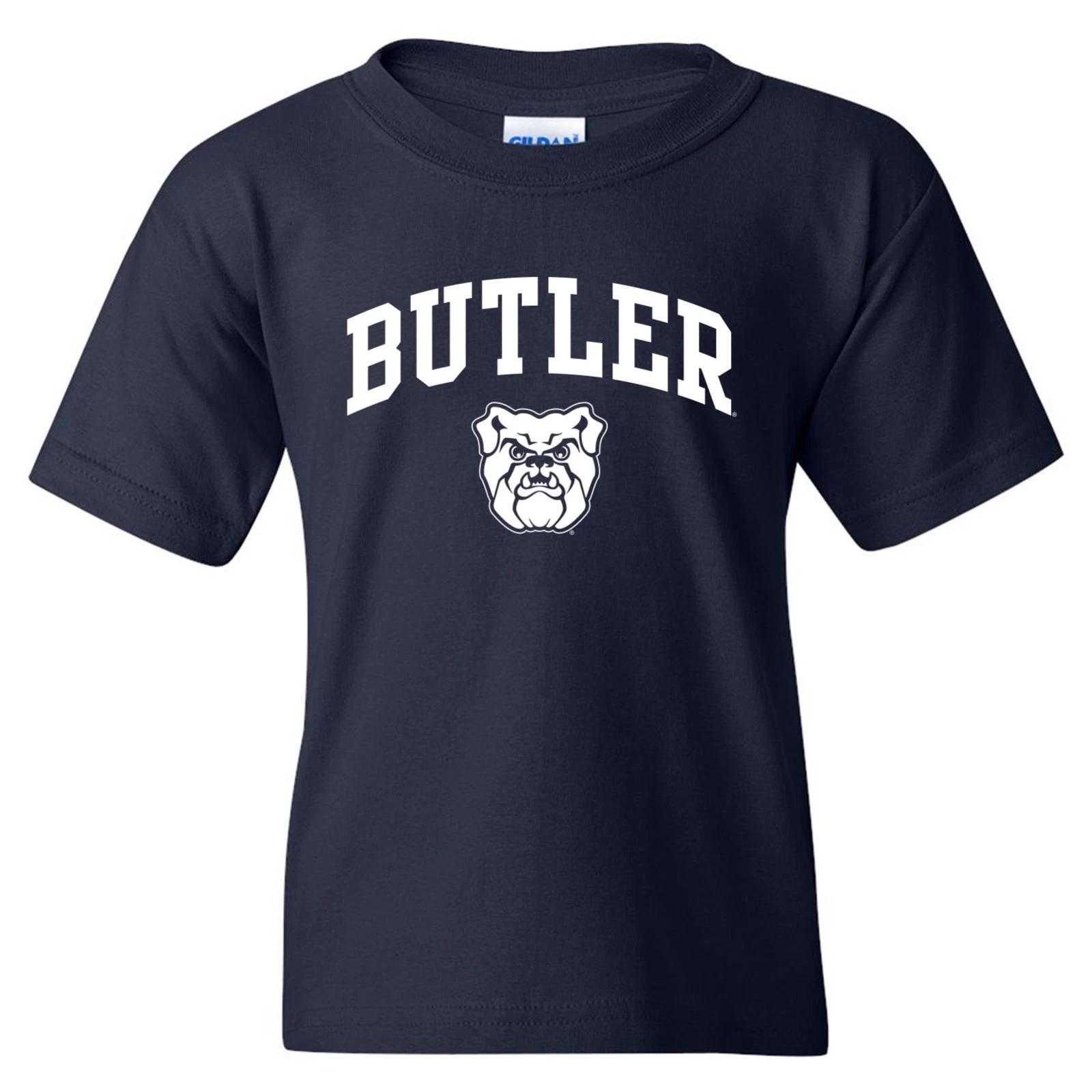 Butler Bulldogs Arch Logo Licensed Unisex Youth T-Shirt - Navy 3XL
