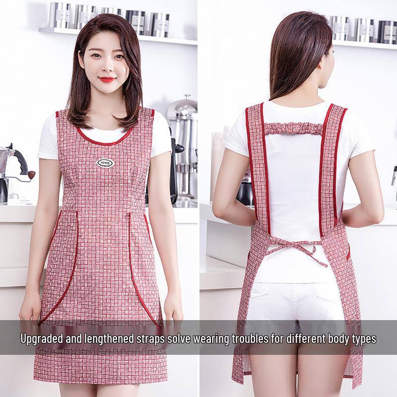 2024 Waterproof Oil-Proof Cooking Apron: Summer Thin Style, Cape Design, Large Pocket for Home Kitchen Use