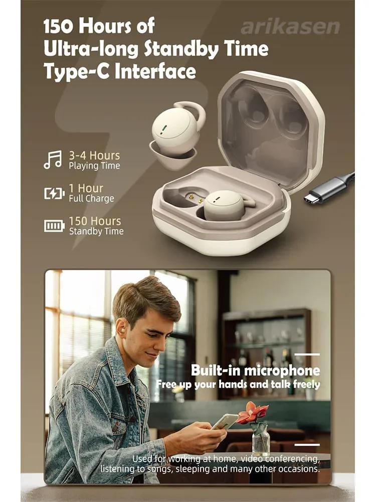 Avanserte AI Komfortable Soveørepropper Mini Størrelse Trådløs Bluetooth Usynlig Støyblokkering for Sidesovere Hjemme