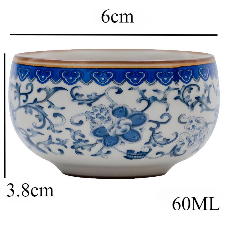 Chinese Style Ru Kiln Meditation Tea Cup Ceramic Blue Master Tea Cup Chinese Style Enamel High-grade Tea Cups