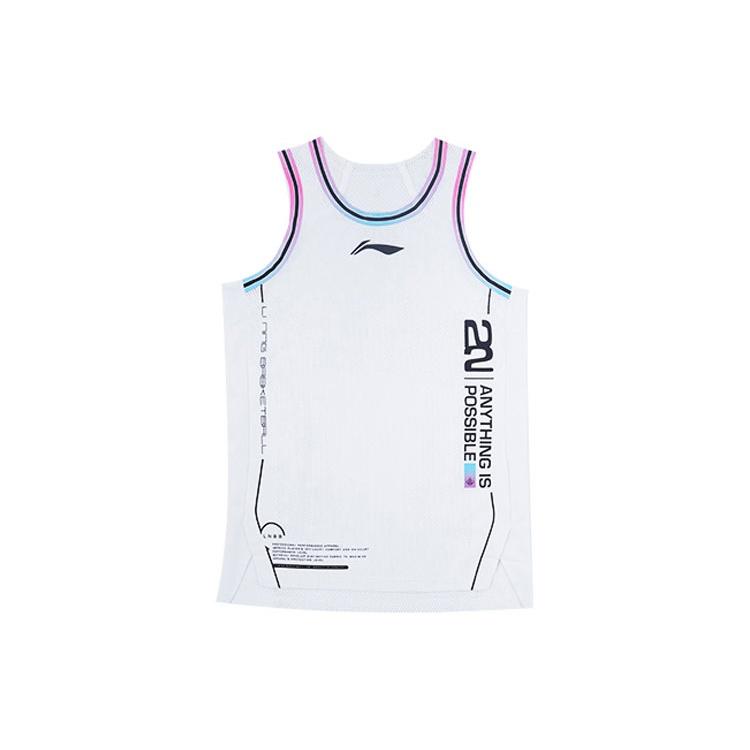 Li-Ning Jimmy Butler Logo Basketball Jersey White Men s AAYS035-5 XXXL