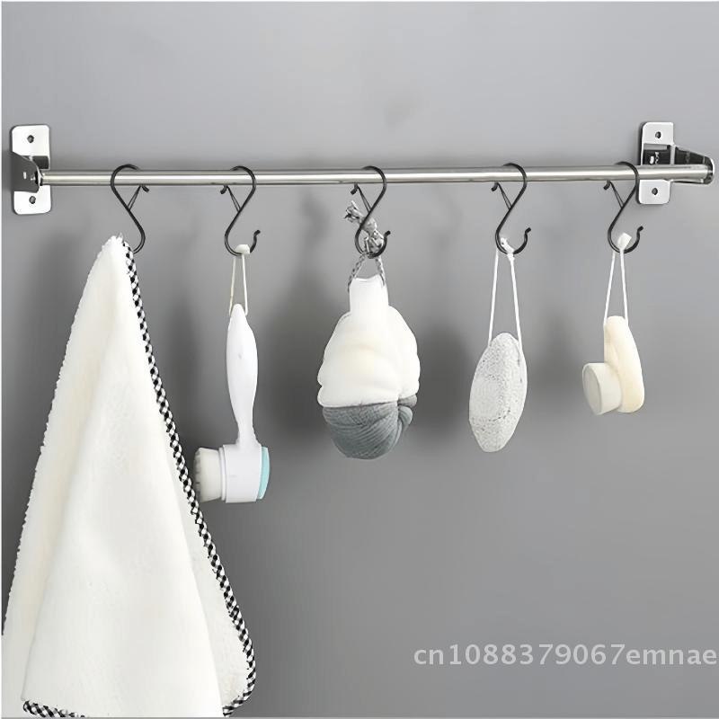 10 Stück Metall S-Form Federhaken Küchen Topfgestell Raum Taschen Kleidung Handtücher Schrankstange S Haken mit Schnalle Garten Aufhängung