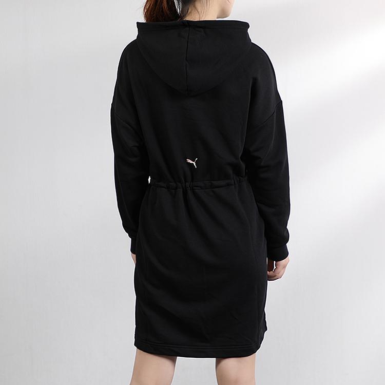 Puma Casual Sports Hoodie Dress Women Dresses Black 595954-01