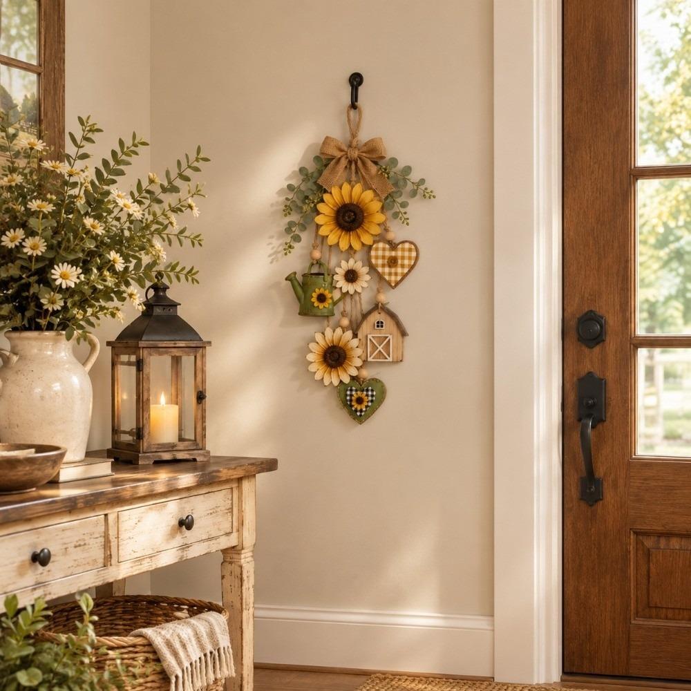 Wooden Autumn Theme Decorations Kit Maple Leaf Fall Harvest Pendant Material Kit Party