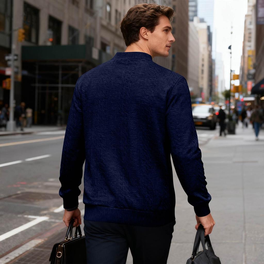 Pánský kardigan na knoflíky, pletená bunda, bunda slim fit