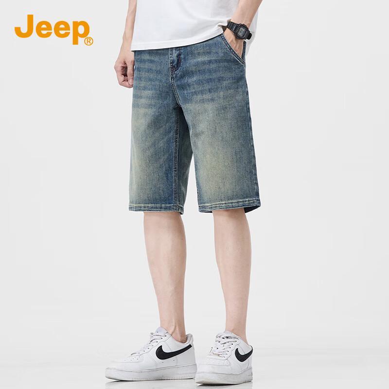JEEP Men s Premium Washed Denim Shorts 40