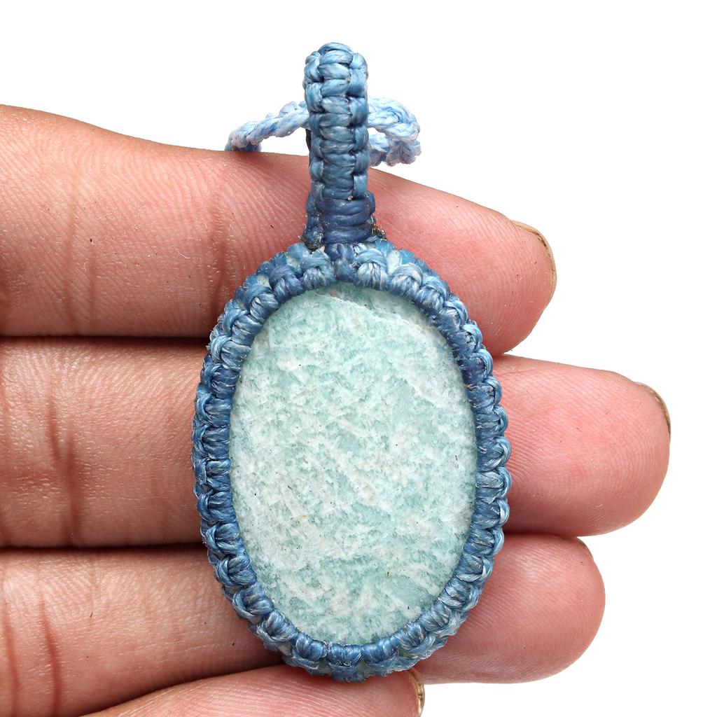 Amazonite Necklace Jewelry Choker Collier Necklace Woman Collar Macrame