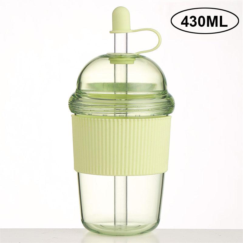430ML Plastic Coffee Cup Cold And Heat-Resistant Water Cup Reusable Leak Proof Milk Coffee Cup Boba Cups with Lids and Straw