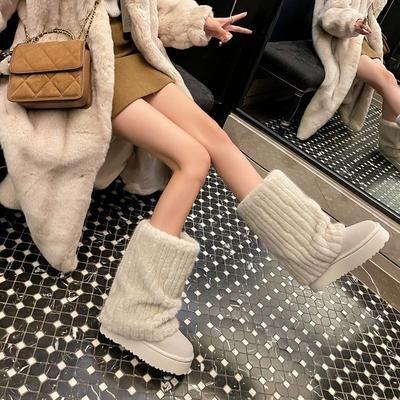 Mid-calf Snow Boots for Women, New Plush Style, Thick Sole, Anti-slip, Cotton Shoes