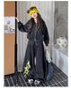 Girls' Spring & Autumn 2025 Set: Korean Style Hooded Jacket with Star Scimitar Pants for Middle & Big Kids