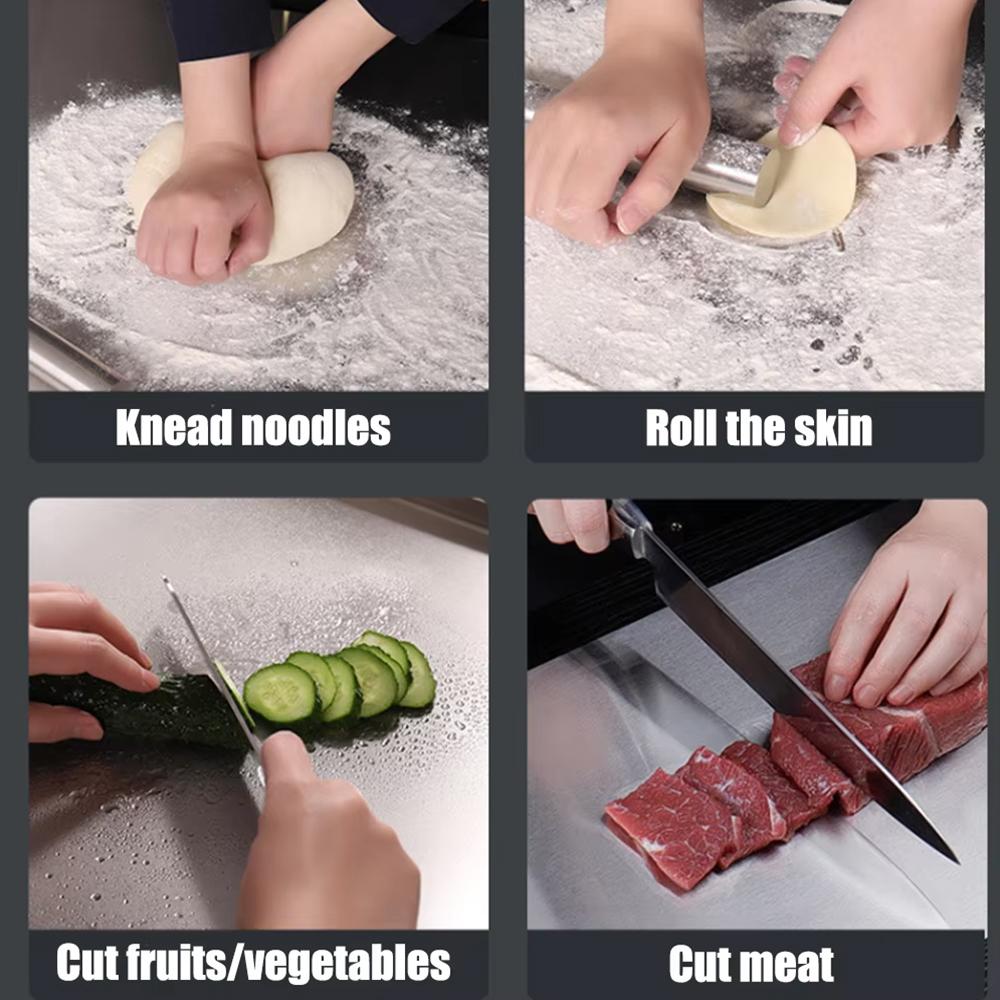 Tagliere a L in Acciaio Inossidabile di Grandi Dimensioni Tagliere Double-sided Utensile da Cucina Pannello Domestico per Tagliare Frutta e Impastare