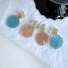 Sweet Irregular Geometric Ear Stud Wavy Round Jewelry Water Ripple Eardrop  Spring Summer