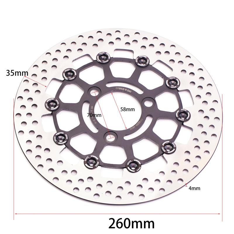 Universelle Motorrad CNC Aluminium 3 Löcher 260 *70mm Schwimmende Scheibenbremsscheibe für Yamaha BWS WISP Motorrad