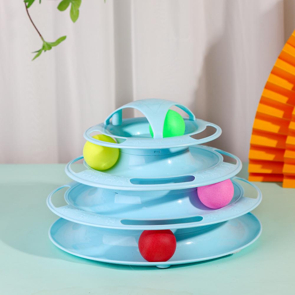 Cat Boredom Relief Kit: Interactive Wand, Teaser Wand, Turntable Toy, Self-Play Mouse Toy.