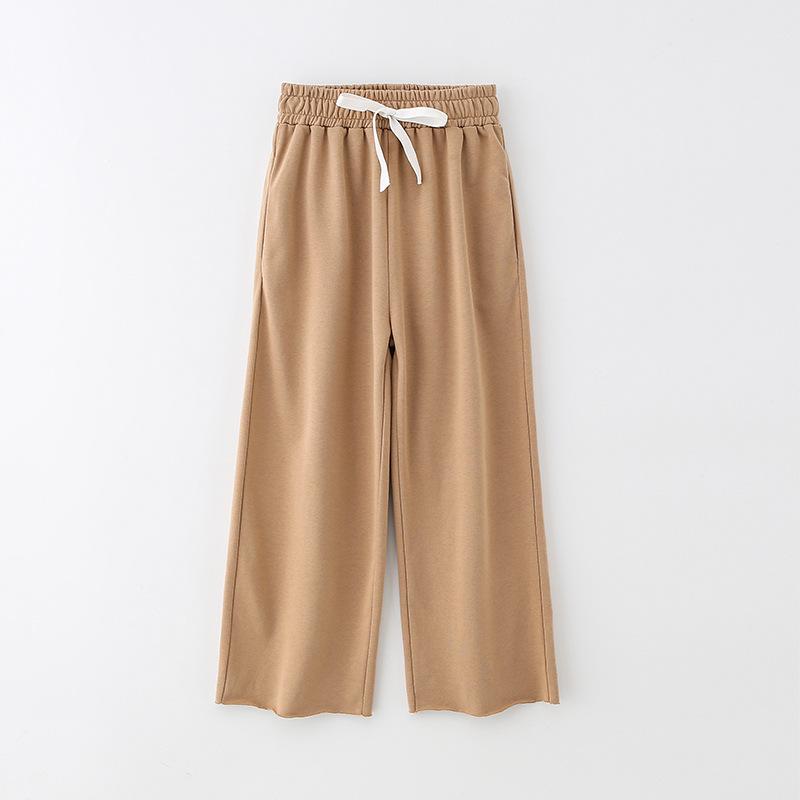 Girls' Spring 2025 Korean Style Straight-Leg Casual Pants for Kids
