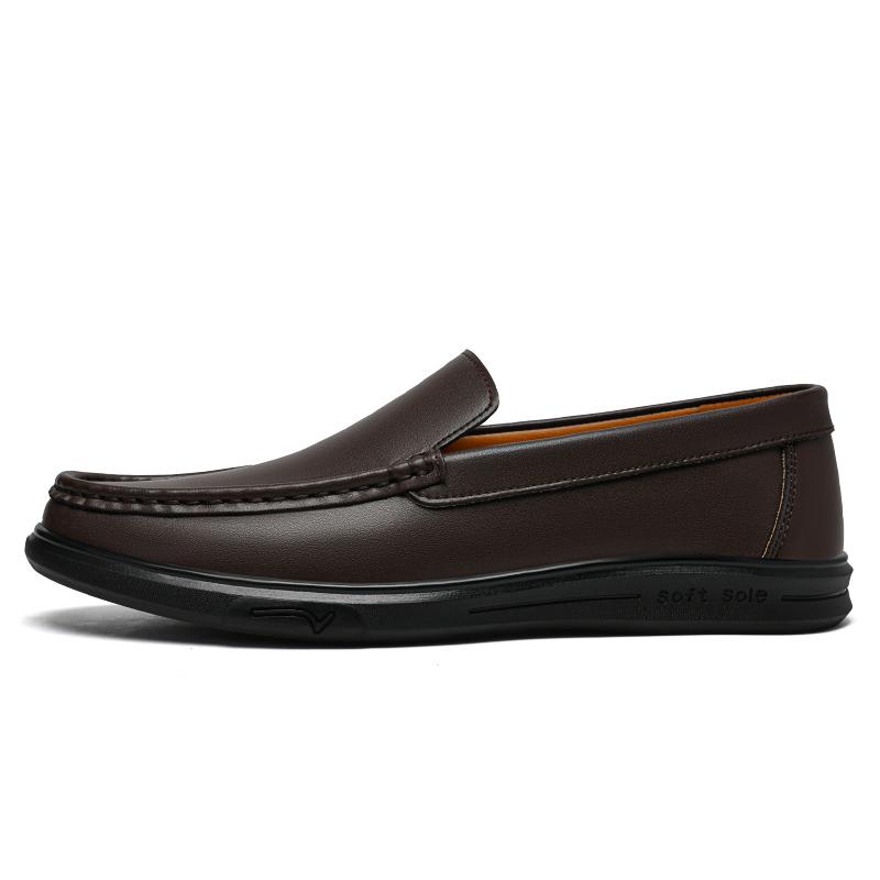 Four Seasons Genuine Leather Mens Shoes Casual Luxury Brand Soft Men Loafers Moccasins Breathable Slip On Male Boat Shoes