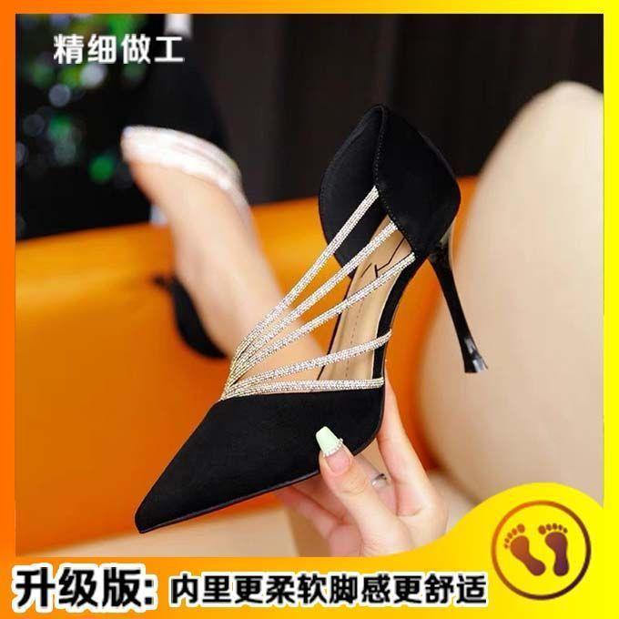 High temperament high heels niche high temperament spring soft soles do not tire feet increase height single shoes