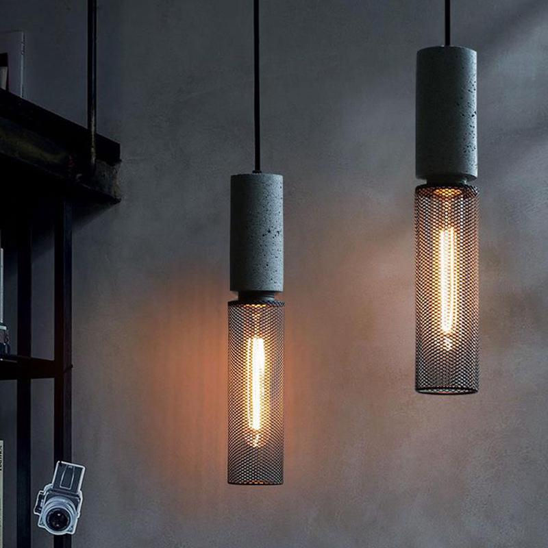 Retro Industrial Cement Pendant Light - American Country Style for Cafes, Bars, and Restaurants