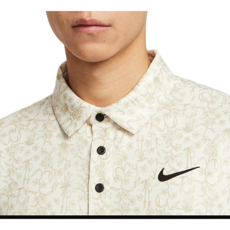 Nike Logo Button Short Sleeve Polo Shirt Men tops Light-Ivory HM5795110