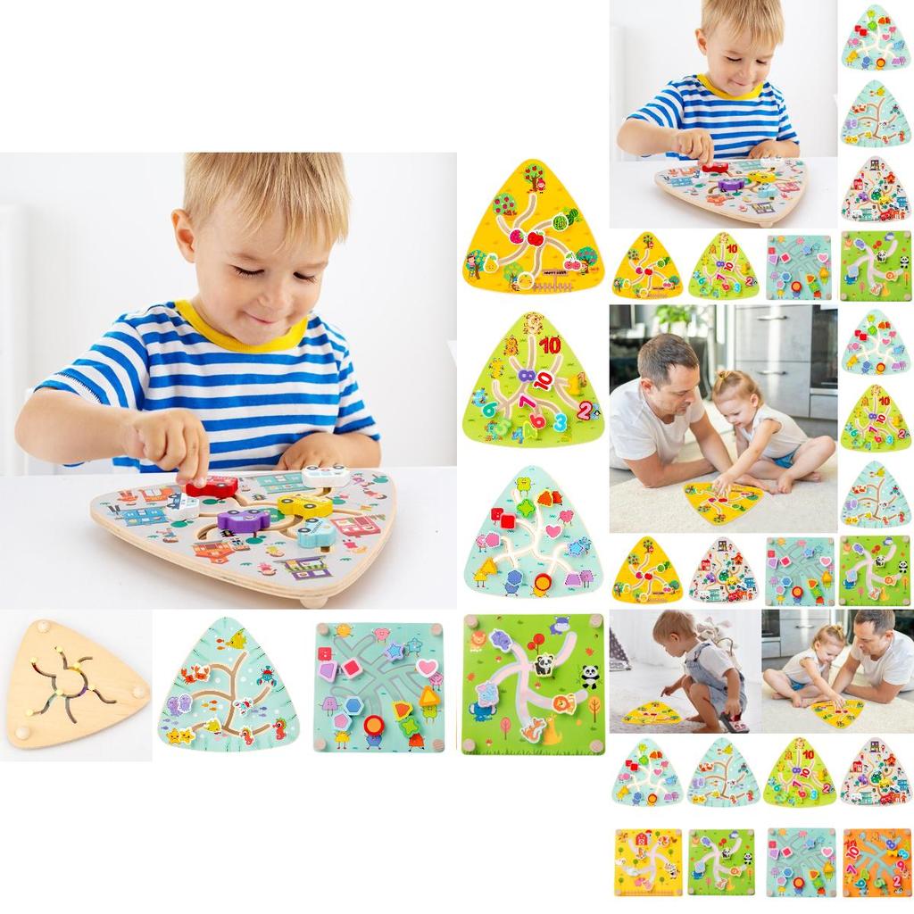 Children's Wooden Track Maze Toy For Brain Training And Logic Thinking Ages 1-3