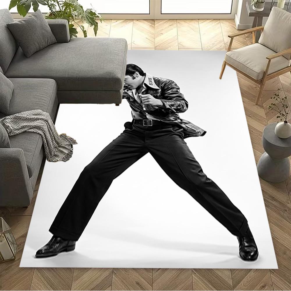 Elvis Presley Performance Teppich Büro Teppich Perfekt für Arbeitszimmer Spielzimmer Raum dekorieren Eingangsbereich Rutschfester Teppich Büros dekorieren