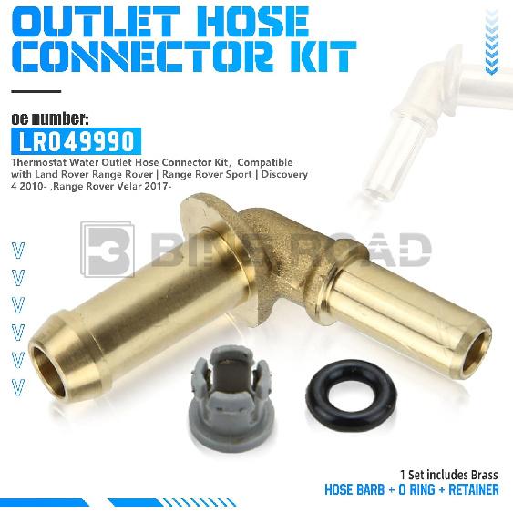 LR049990 Thermostat Water Outlet Hose Connector Kit Compatible with Range Rover Sport 2017 Discovery 4
