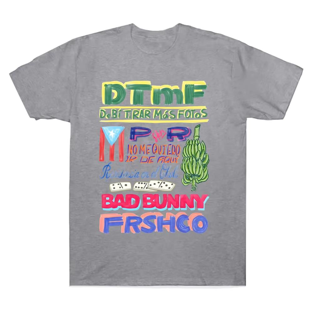 DTMF Merch Residencia Tour Tee Rapper Bad Bunny T-shirts Oversize Cotton High Quality Harajuku T Shirt Hip Hop Women Men Clothes