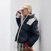 Damen Baumwolljacke 2024 Neu Winter Damen Slim Kurz Kapuzen Warm Mantel Damen Oberbekleidung Damen Einfarbig Lässige Parkas Tops