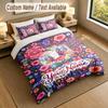 Floral Garden Theme Personalized 3Pcs Bedding Set Custom Text & Name 1 Sheet 2 Pillowcases Household Bedding 1pc