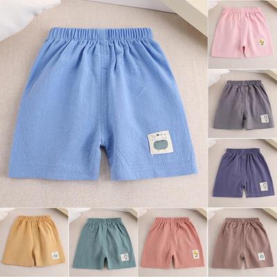 Korean Style Kids Elastic Waist Shorts Unisex Boys Girls Cartoon Printed Casual Short Pants