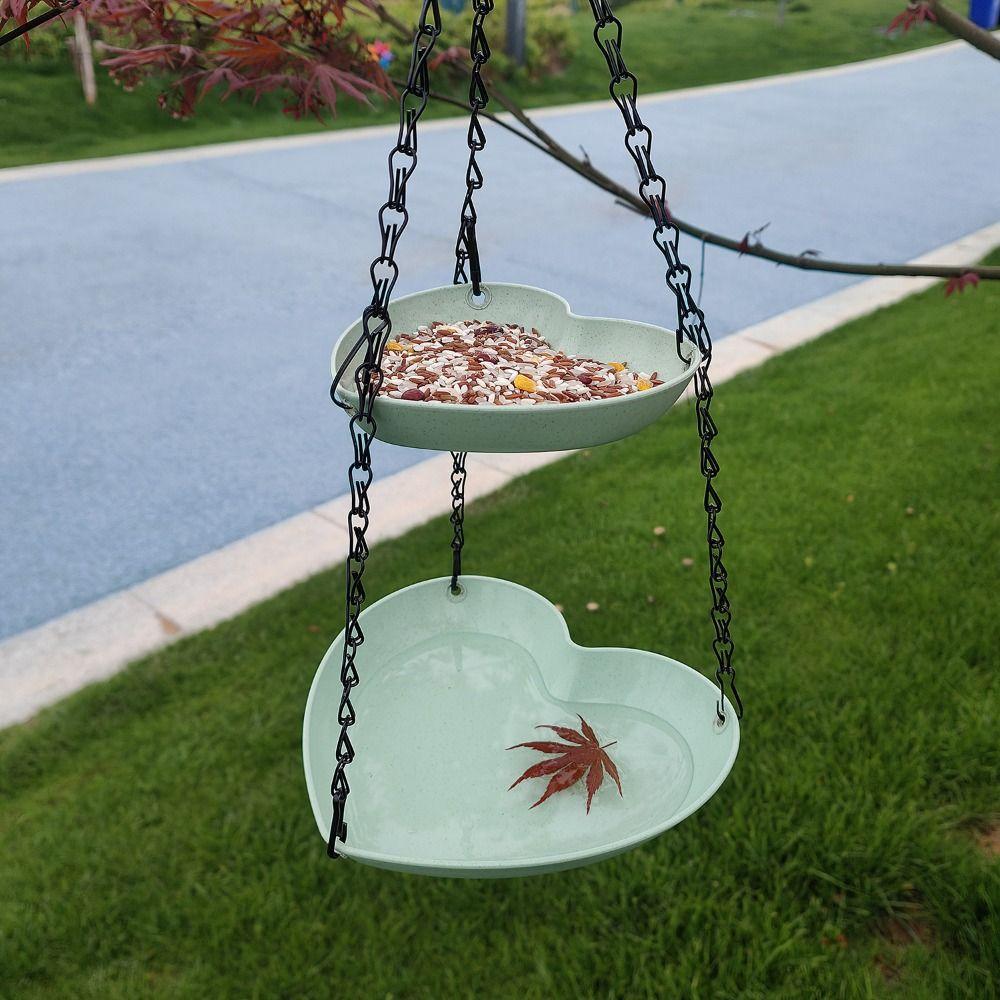 Vogelfutterteller mit großer Kapazität Hängende Vogeltränke Doppelschichtiger Futterspender Outdoor