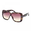 Tom Ford Sunglasses Square Full Rim  Shiny Black Frame And Gradient Smoke Lens Ft103701b Brown