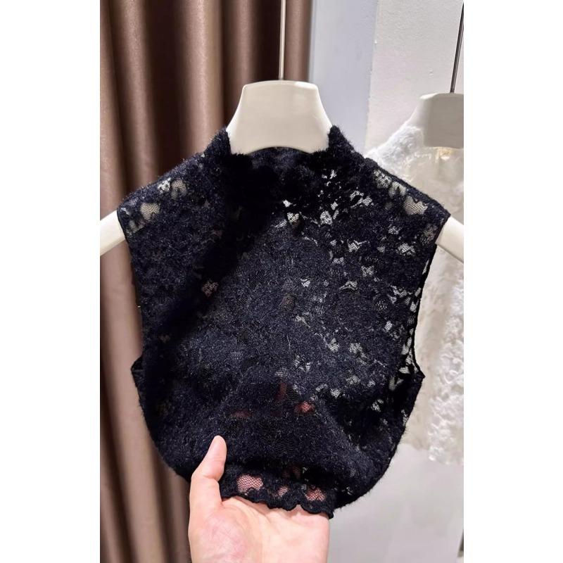 Brushed Lace Sleeveless Vest Women's Spring and Autumn Fake Collar New Inner Layering Shirt
