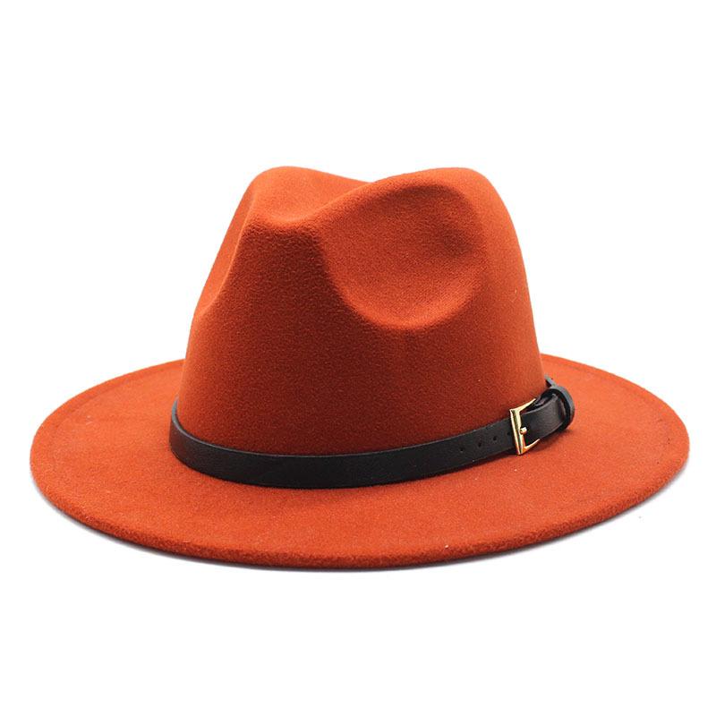 Hat Men'S And Women'S Jazz Hat Quarterly British Retro Belt White Top Hat Woolen Gentleman'S Hat