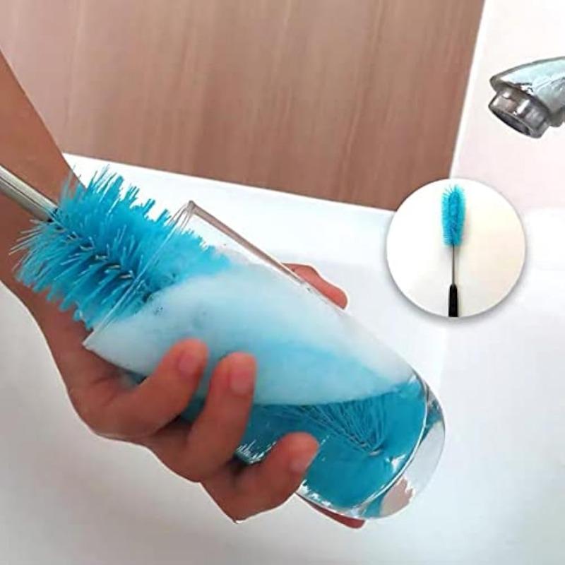 3Pcs/set  Bottle Brush Cleaning Set, Long Handle Bottle Cleaner for Washing Narrow Neck Beer Bottles Wine Decanter Narrow Cup Pipes Sinks Cup Cover