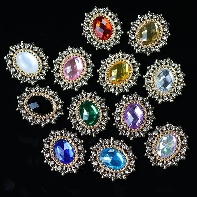 10Pcs Rhinestone Mirror Pearl Hair Accessories DIY Accessories Bridal Headgear Group Fan Decorative Material Shoes and Clothing Bag Accessories