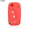 Silicone Car Key Case Cover Accessories for Fiat Punto Panda Idea Grande Punto for Citroen Jumper 2007 Flip Key Holder Keychain