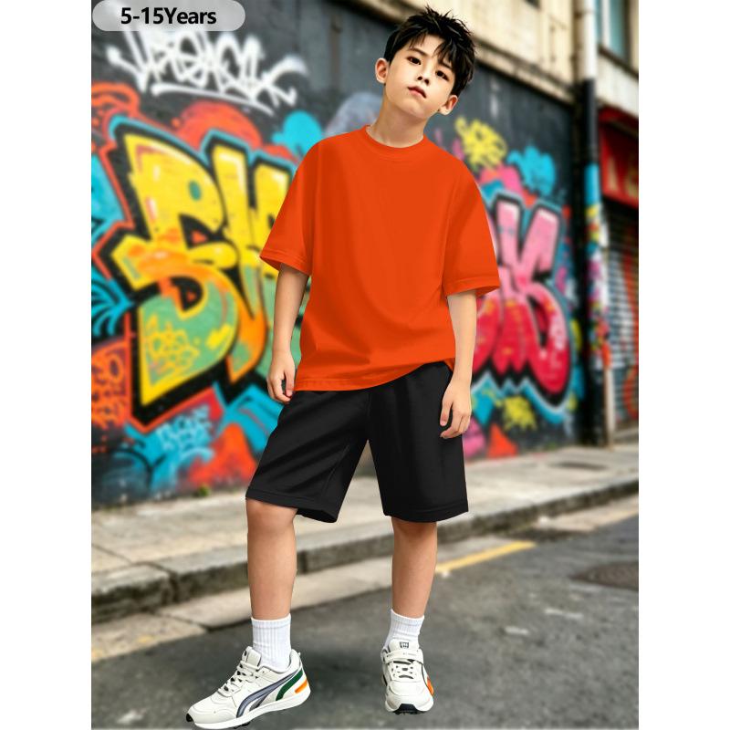 150g Boys' Quick-Dry Short-Sleeve T-Shirt: Breathable, Loose, Casual Round Neck for Summer