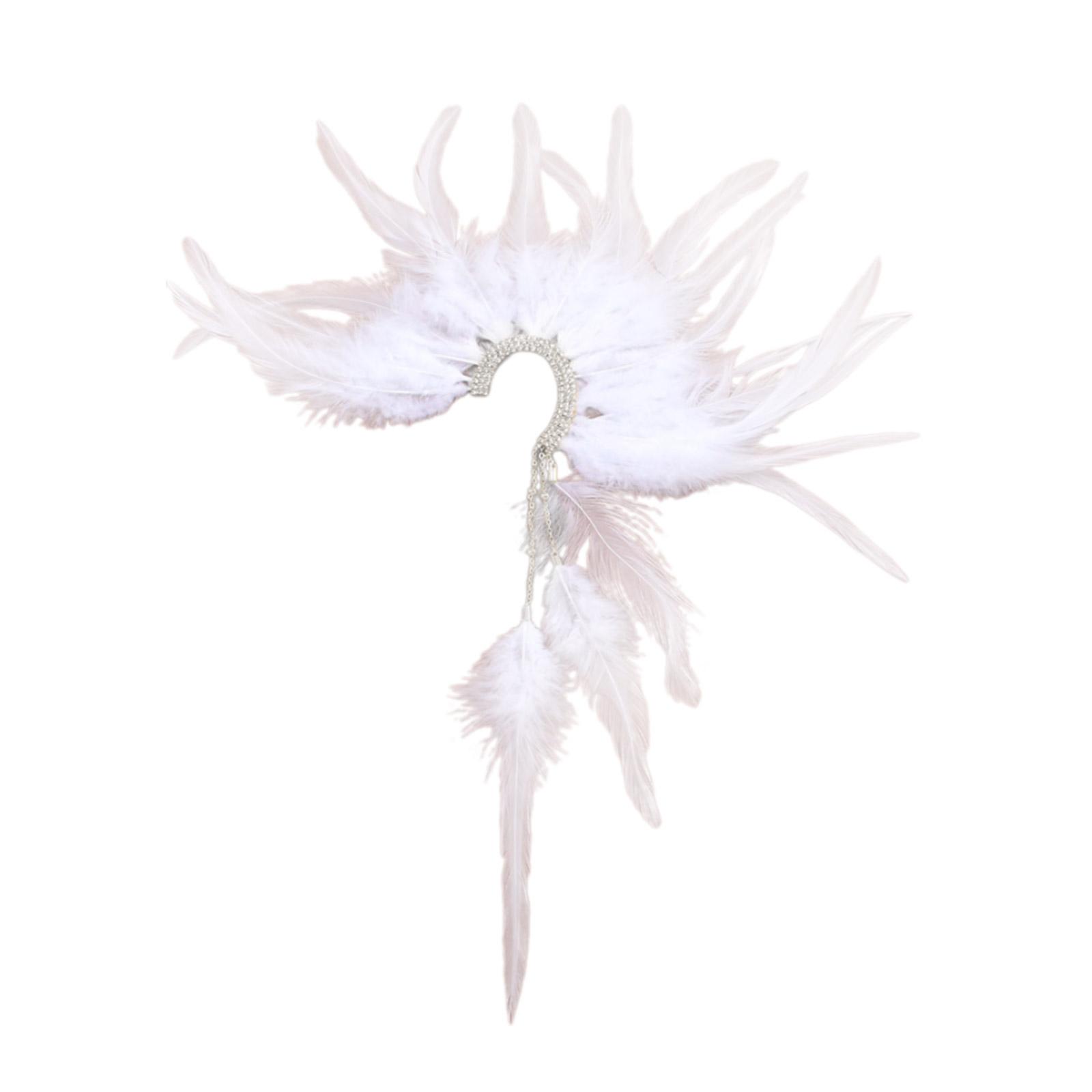 

Элегантные серьги-каффы с перьями, не требующие пирсинга, уникальные серьги-каффы, подходящие для женщин, аксессуары для вечерних платьев 6