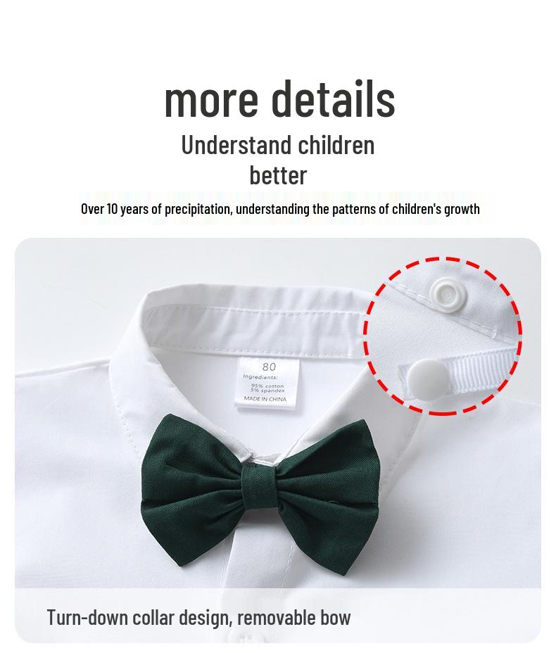 British Gentleman Summer Children's Shorts Set: Short-Sleeved Formal Wear for Boys.