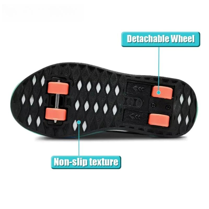 Unisex Button Extension 4 Wheel Racing Roller Skates Shoes New Sneakers For Boy Girls Skating Skates Shoes With Wheels